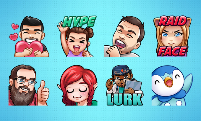 I will create custom twitch emotes for $30 - SEOClerks