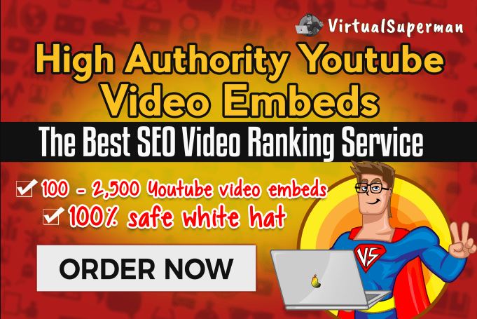 I will embed your youtube video in top web2 websites with the best seo video ranking