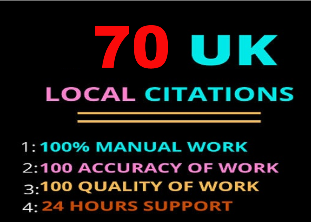 I will do 70 top UK Live local citations for local SEO