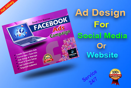Ad Banner Design for Social Media & Website