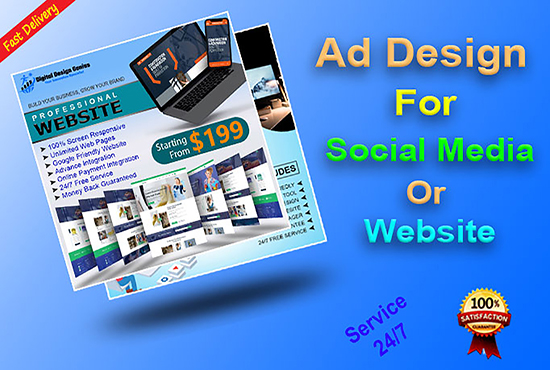 Ad Banner Design for Social Media & Website