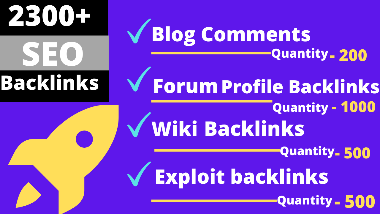 2200 backlinks Forum Profiles Backlinks, Exploit Backlinks, Wiki Backlinks, Blog comments Backlinks 