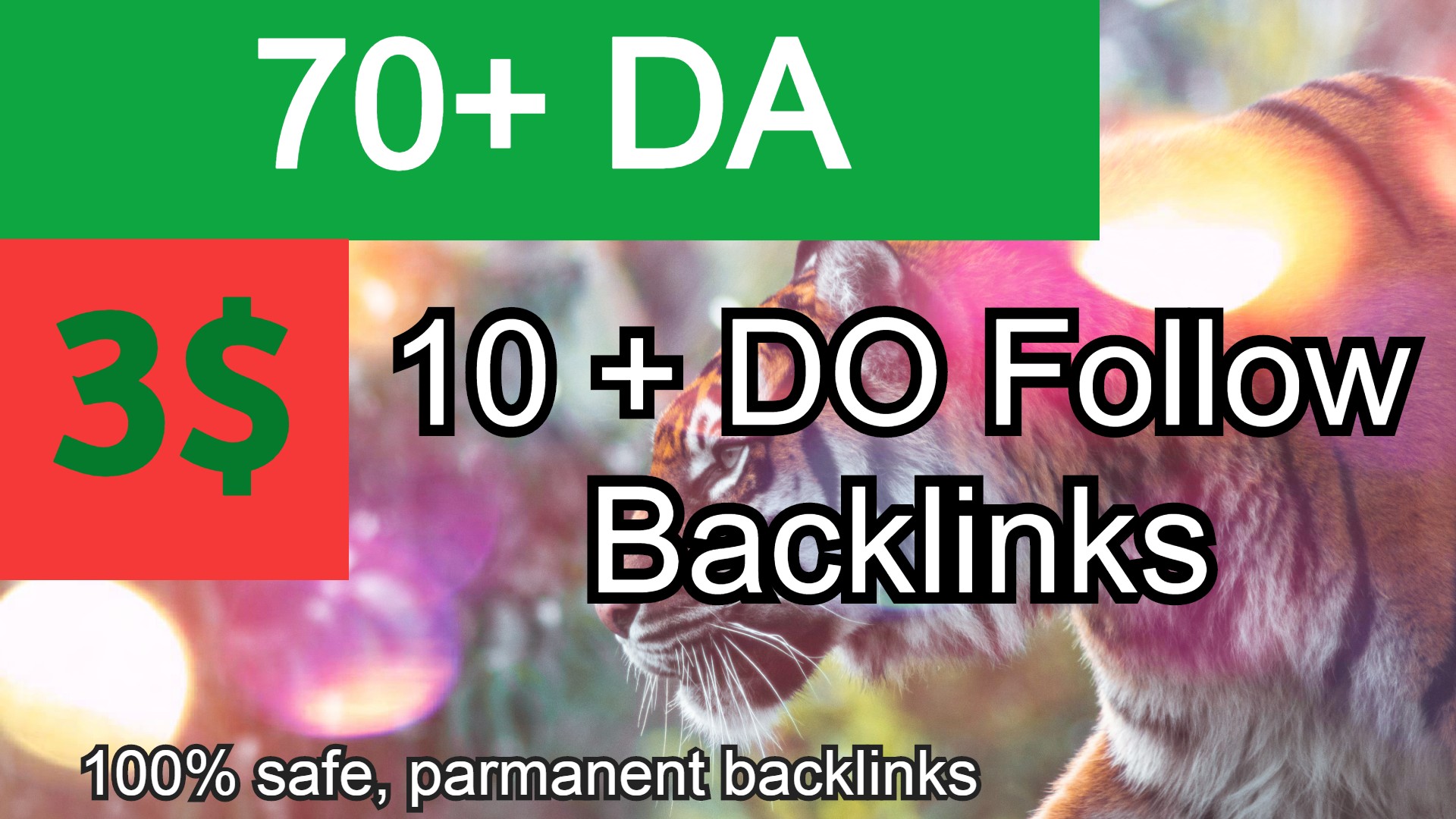 70+ DA || 10+ Dofollow highpowerful TIGER Power Backlinks. GET IT NOW!!!