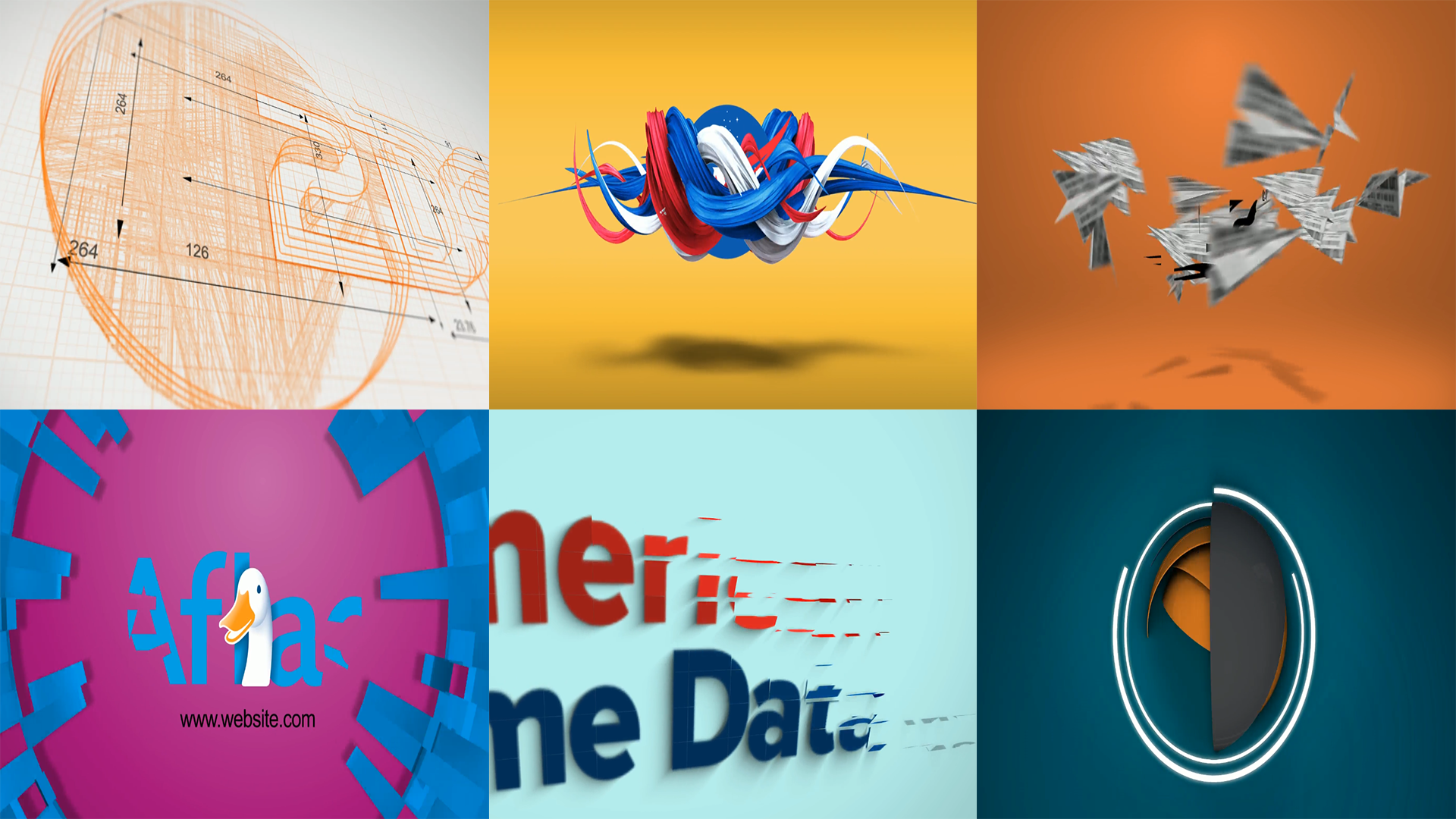 create a 6 popular intros with your logo