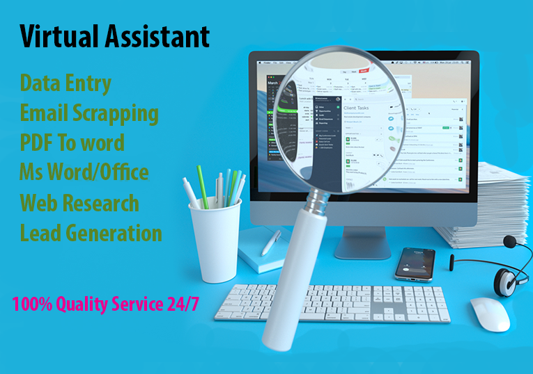i will be your virtual assistant for data entry web research PDF conversion