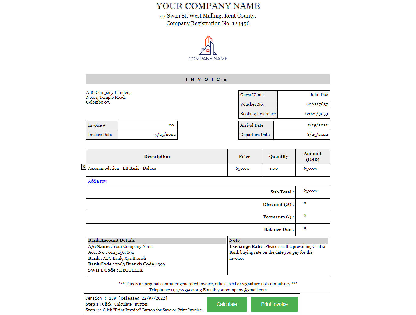 Simple Invoice Generator for your Business