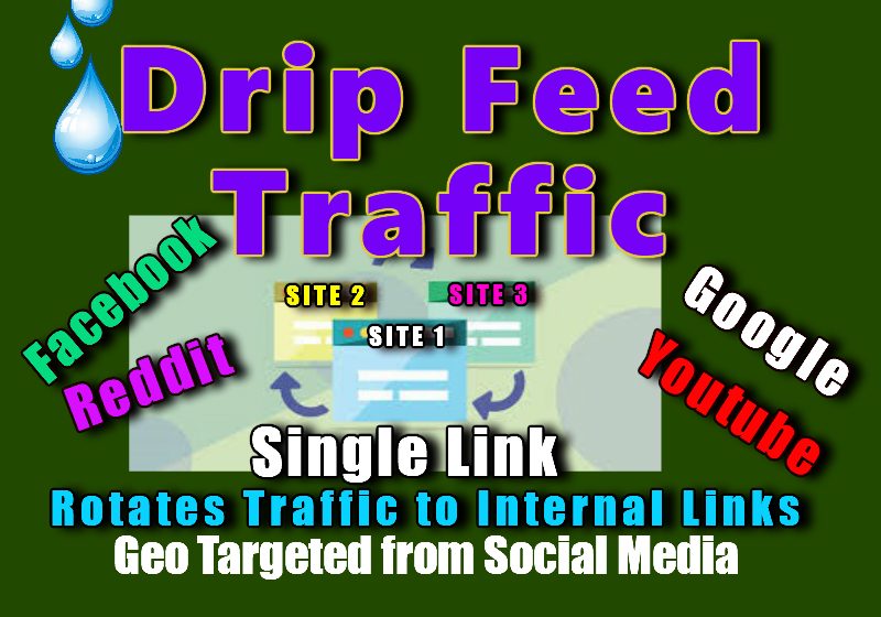 Drip Feed High Quality Web Traffic from Social Media for 1 month to all your links