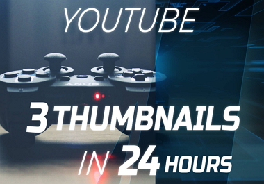 I will design attractive 3 youtube thumbnail in 24 hours