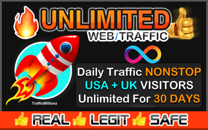 I Will Bring Unlimited Traffic To Your Site For 30 Da...