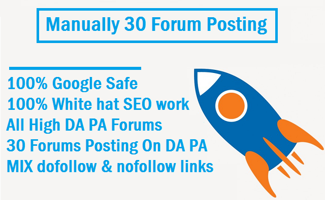 Do Manually 30 Forum Posting High Quality SEO Backlin...