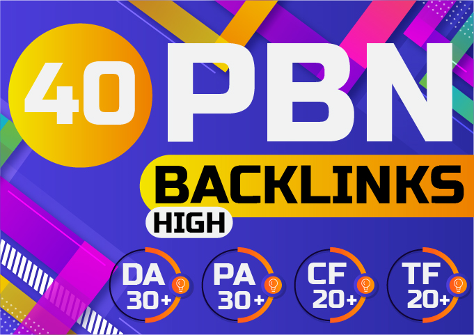 Build 40 DA PA 30+ CF TF 20+ Unique Domain PBN Backlinks