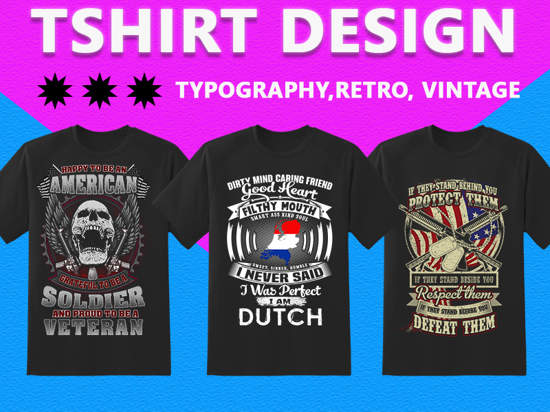 I will do amazing custom t shirt design