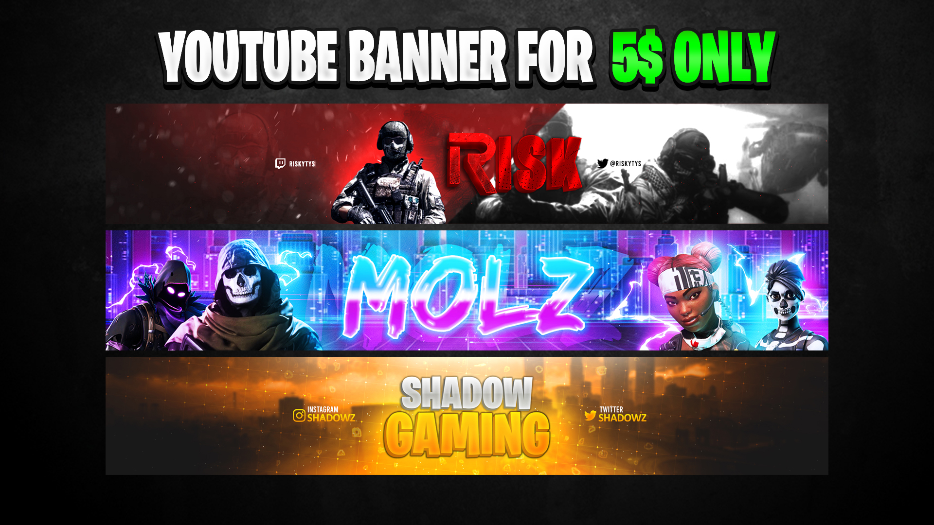 Design a twitch gaming banner, banner, twitter banner by