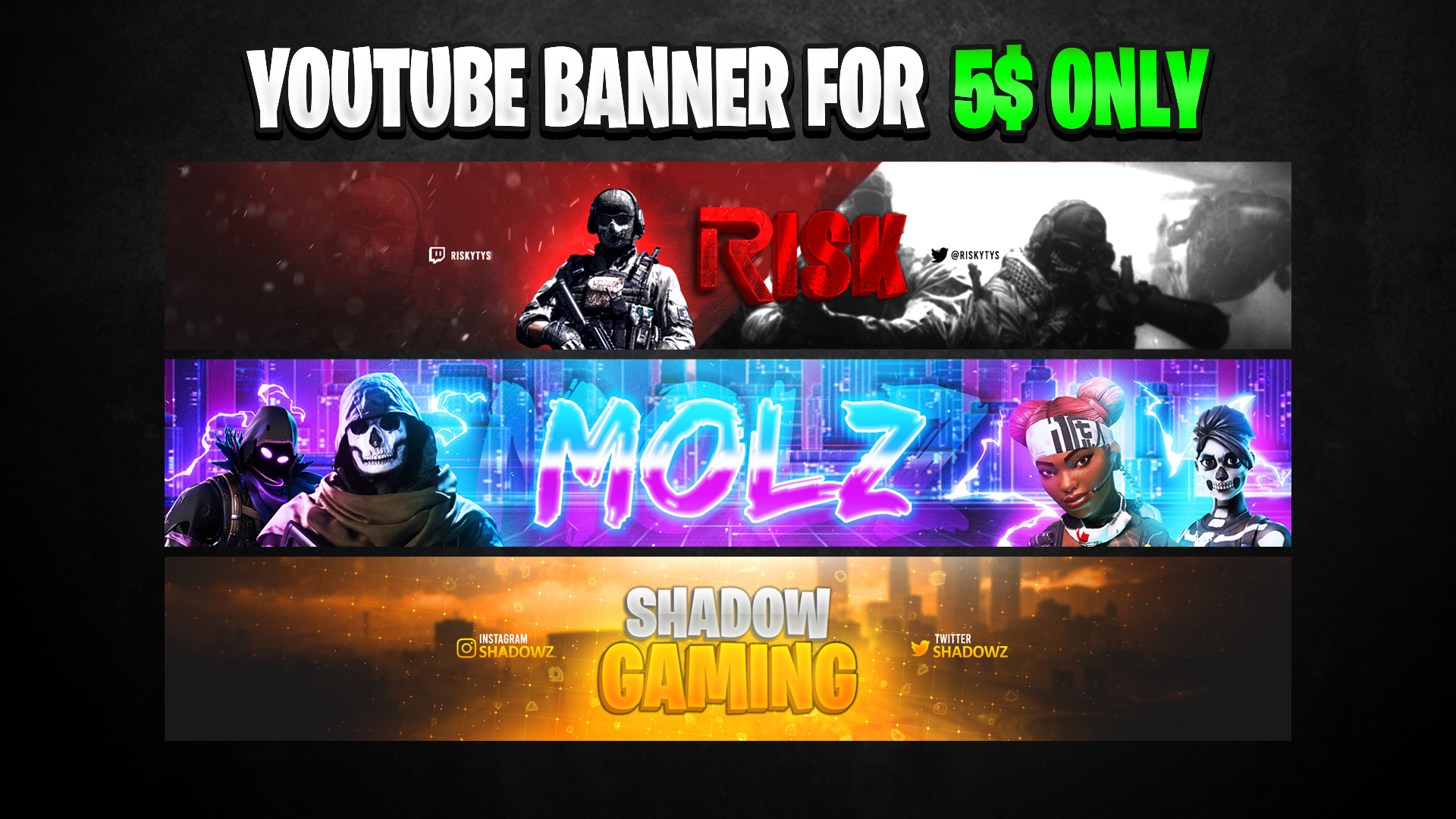 I Will Design a  Banner Gaming Twitch and Twitter 