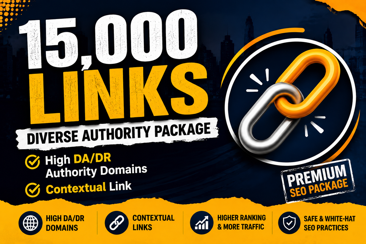 15,000 Links Diverse Authority Package High DA/DR Aut...