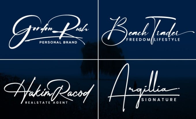 I will design modern signature logo in 24hrs