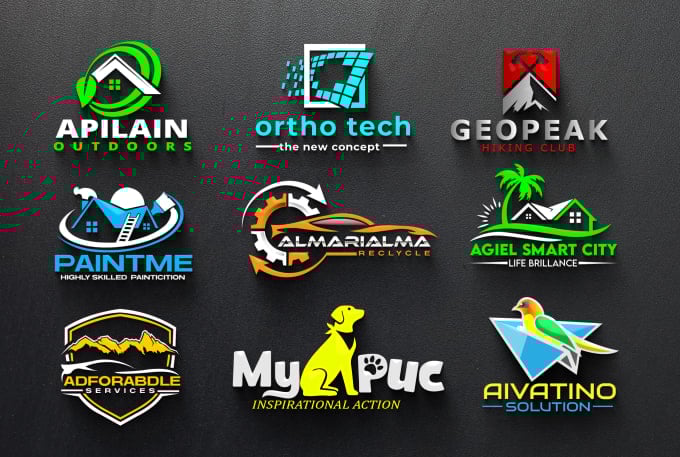 I will do modern 3d logo design for your website company and business