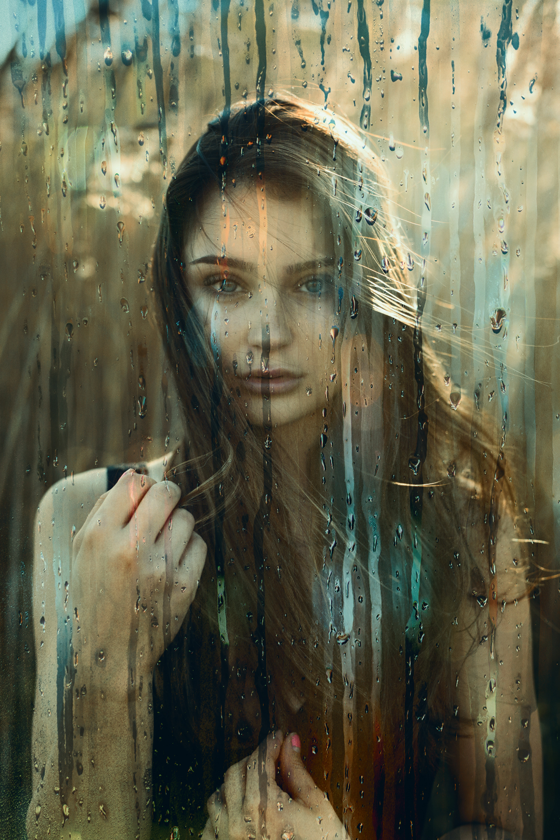 picture in the wet glass edited by adobe photo shop