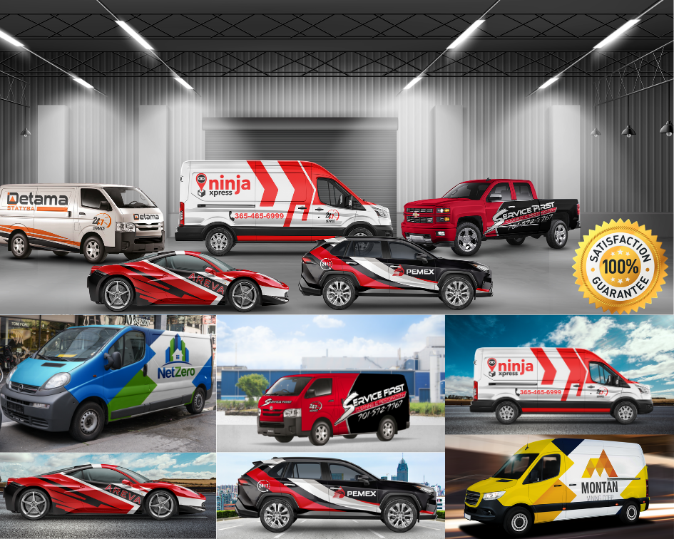 I will put your logo on 3d car, truck, bus,van or vehicle models wrap design mockup