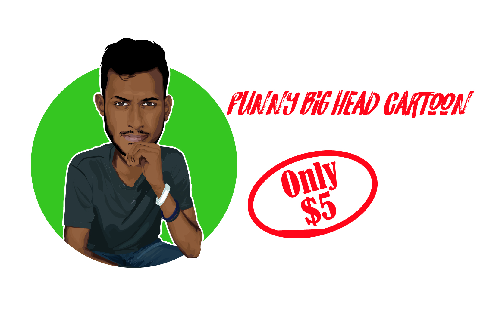 I will Draw you a Big head Cartoon Portrait in 24 hours.