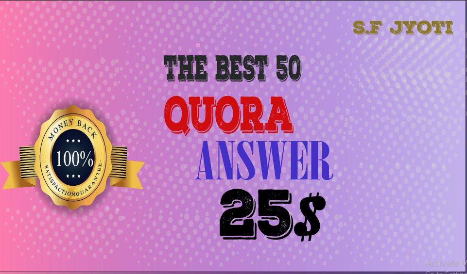 50 best QUARA answer and Get traffic from your targeted 