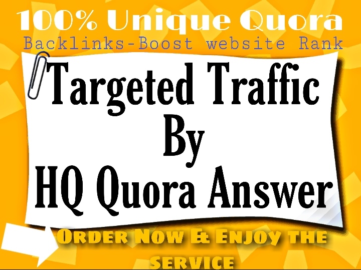 Rocket speed promote your website with unique 40+ HQ Quora answer backlinks 