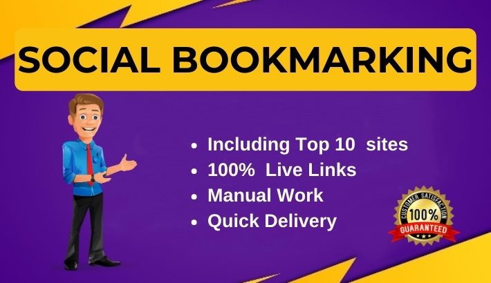 Manually 50 Social Bookmarking backlinks from DA 60+ dofollow websites for boost ranking