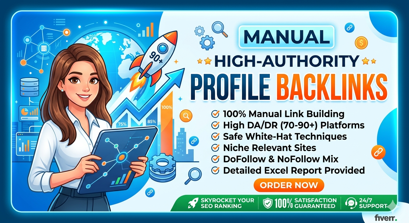 I Will Create 100 Manual High Authority Profile Backlinks for Off Page SEO