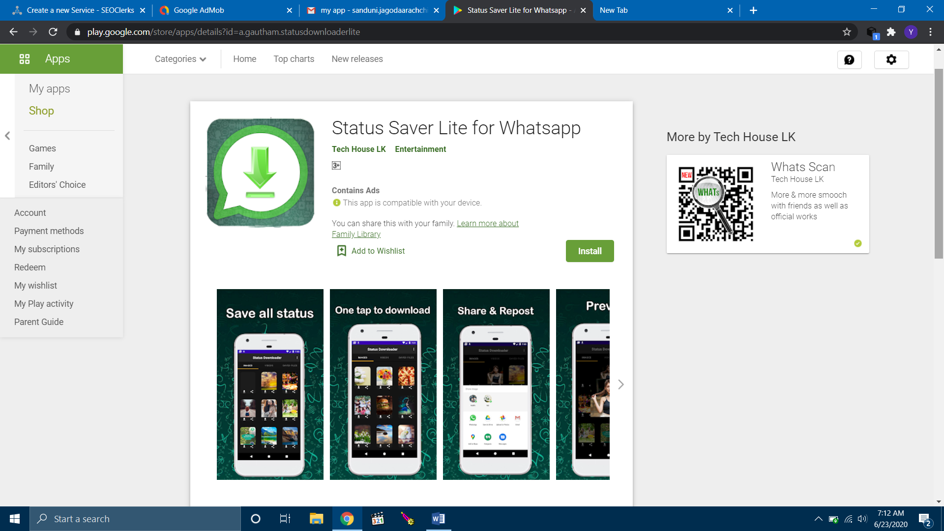 Own GOOGLE/AMAZON appstore app and earn from admob