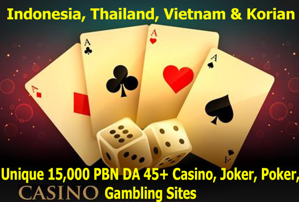 500+ Unique casino, poker, gambling, joker, judibola related pbn backlinks  for $30 - SEOClerks