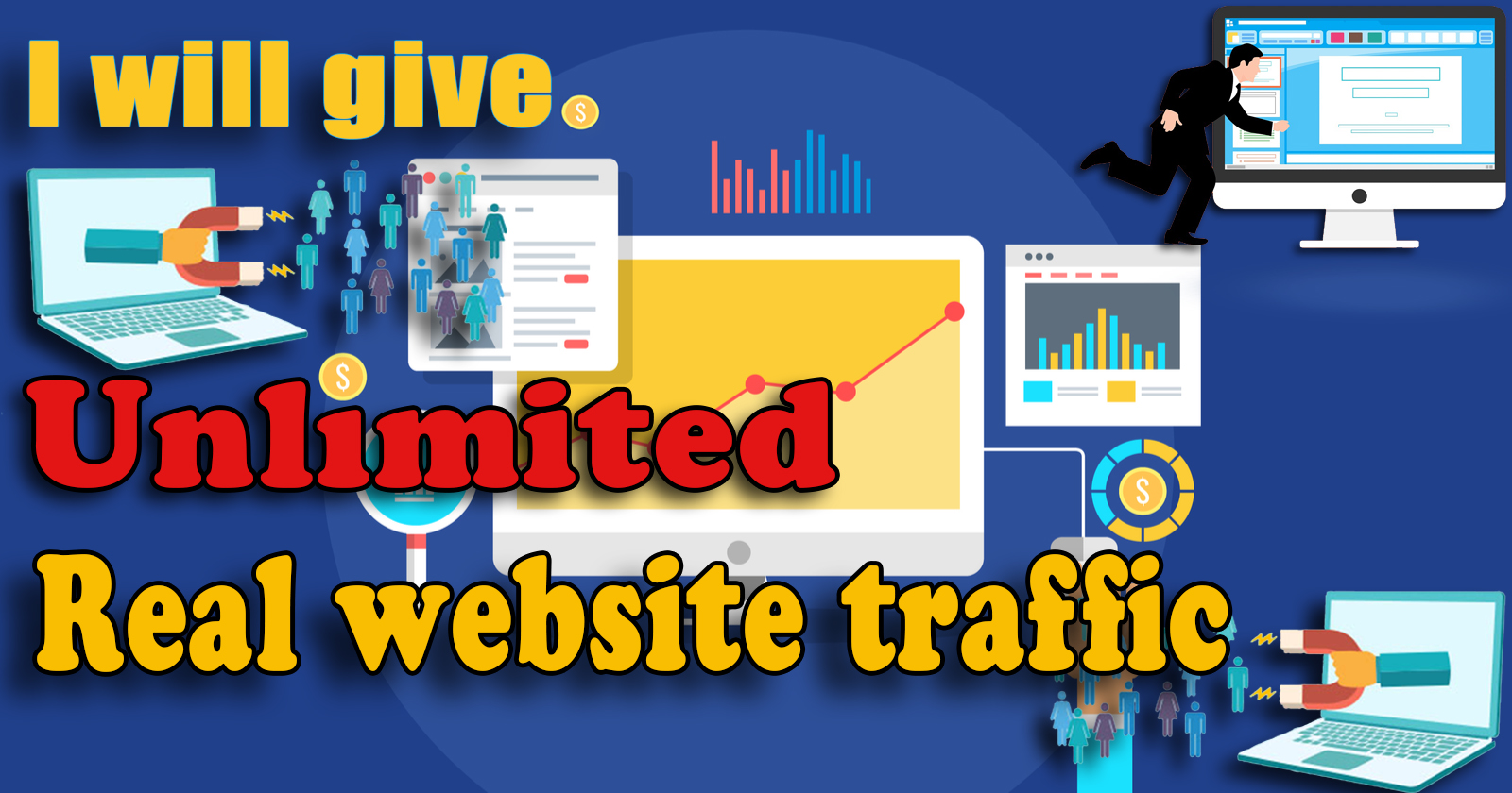 I will give unlimited real traffic in your website