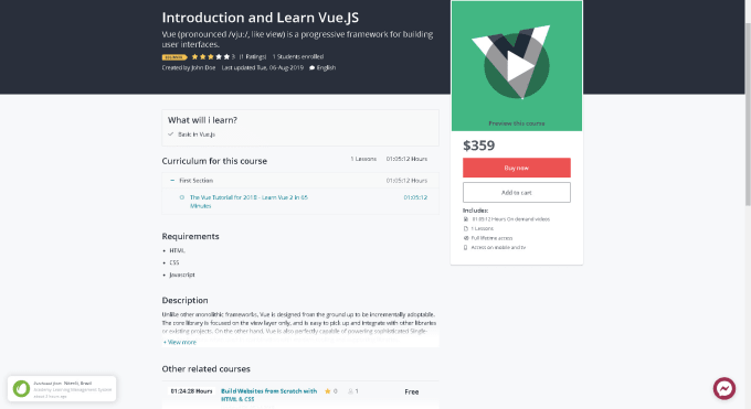 online course website and app like udemy or academy website