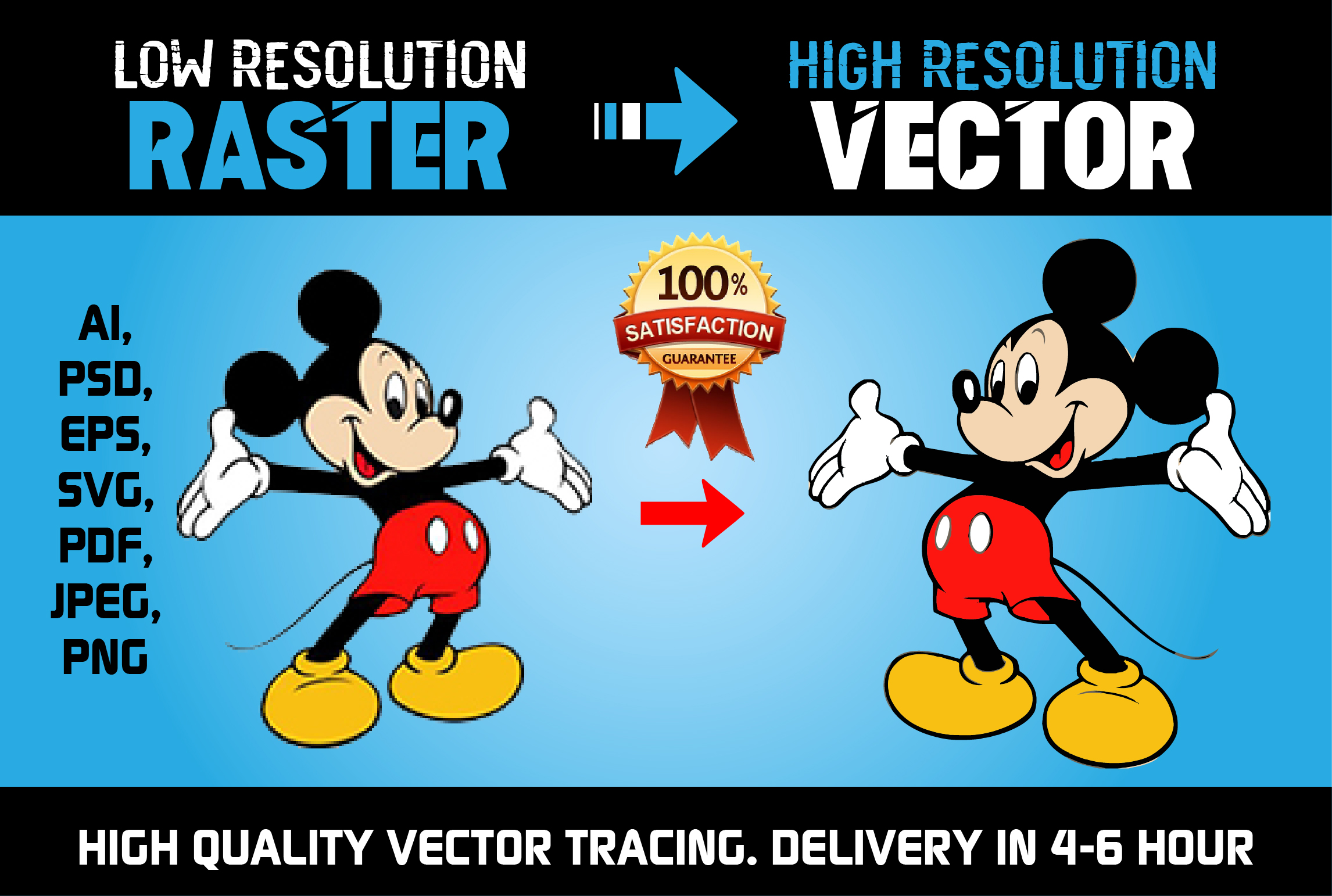 I will do Vector Tracing, Redraw or Convert Raster to Vector Manually in 12H