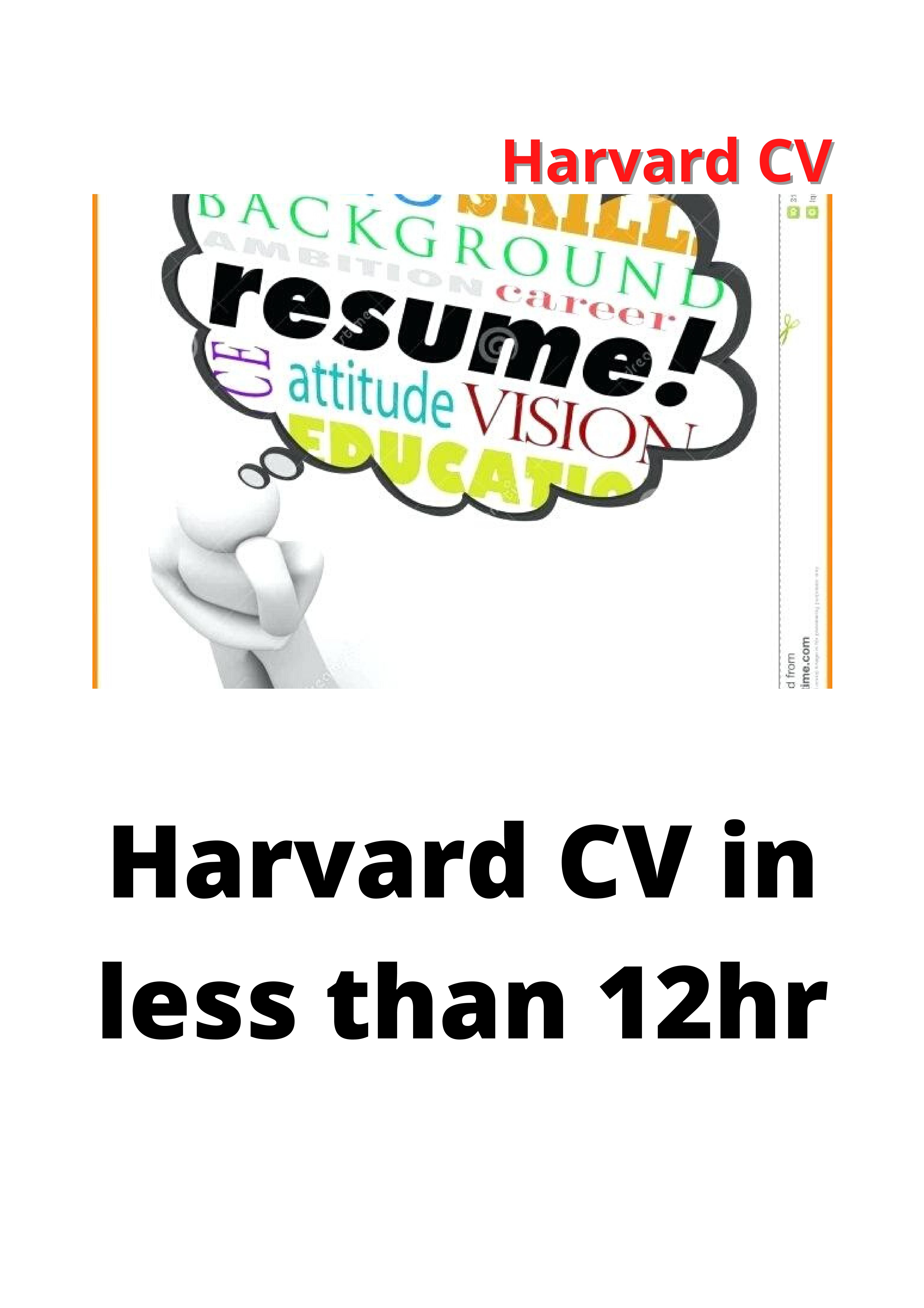 Harvard resume