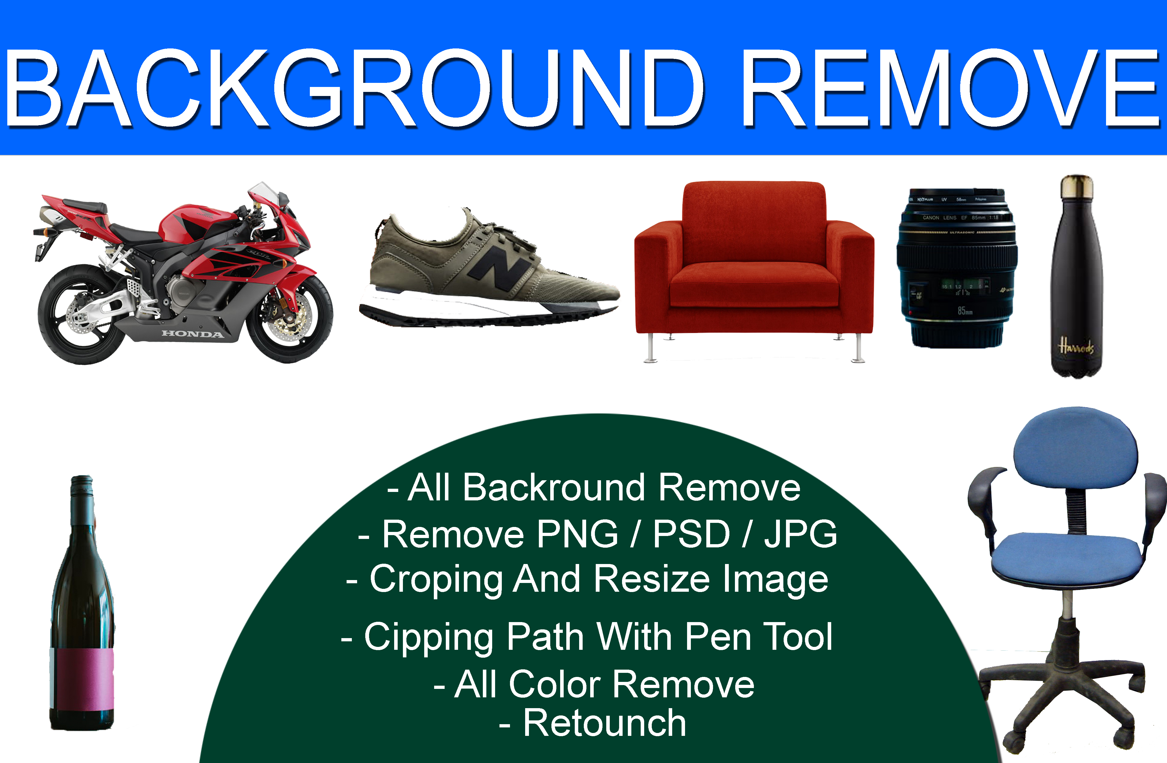 I will remove any backgrounds from 5 photo