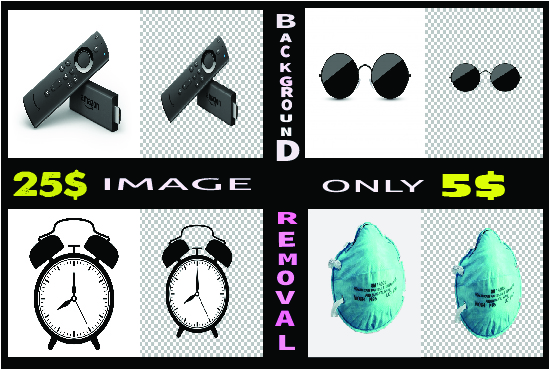 I will do removal background and transparent