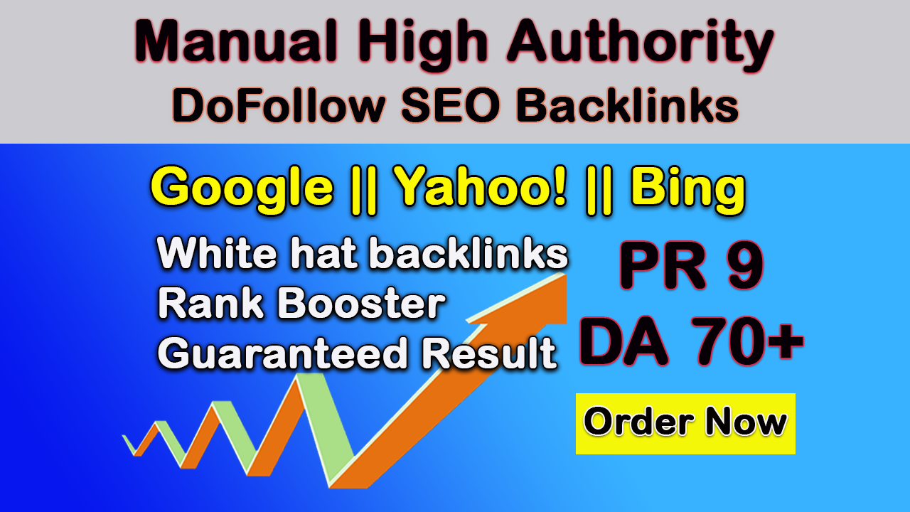 I will create 20 white hat high pr DA70+ dofollow backlinks