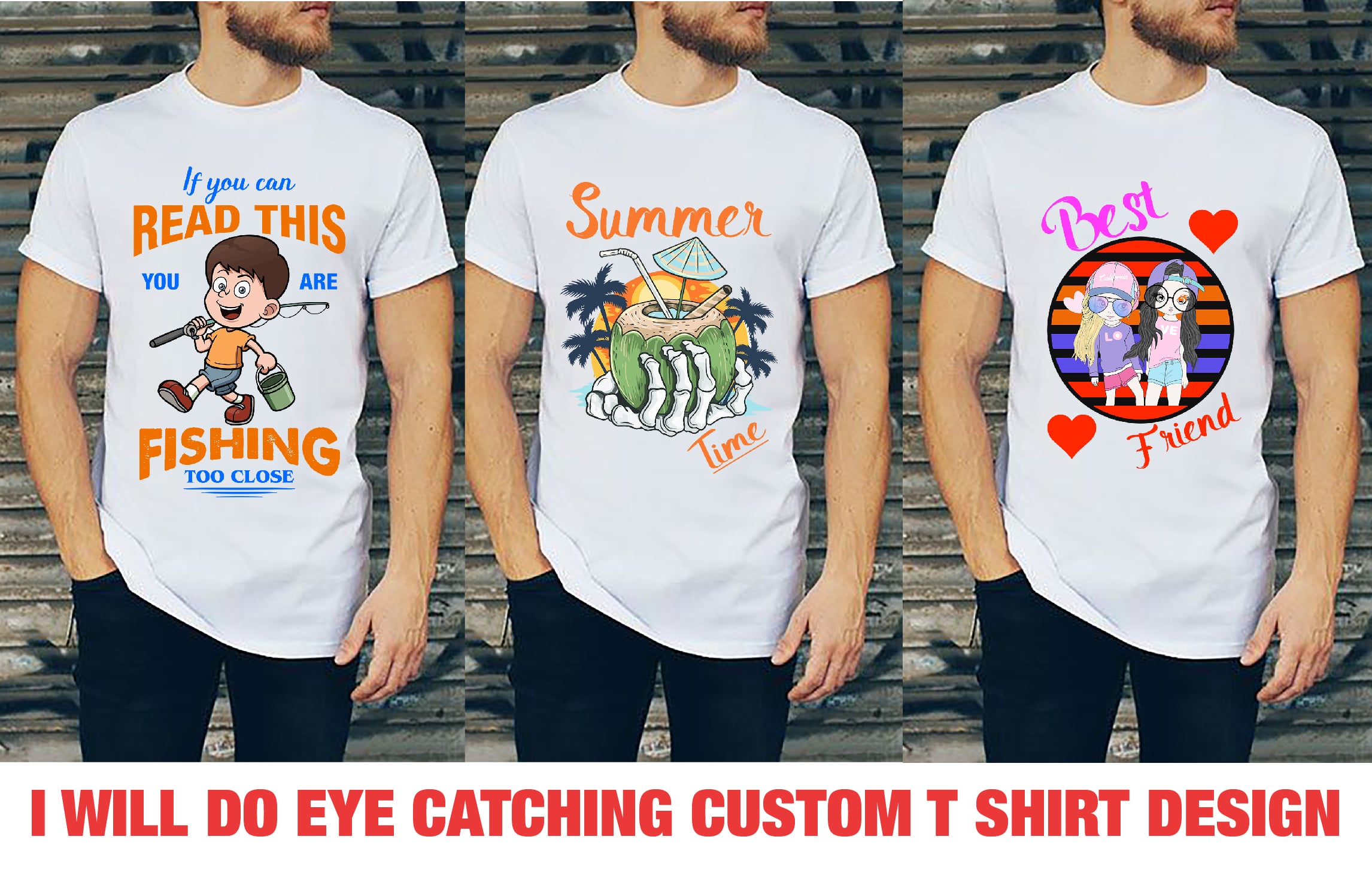 I will design custom t shirt design