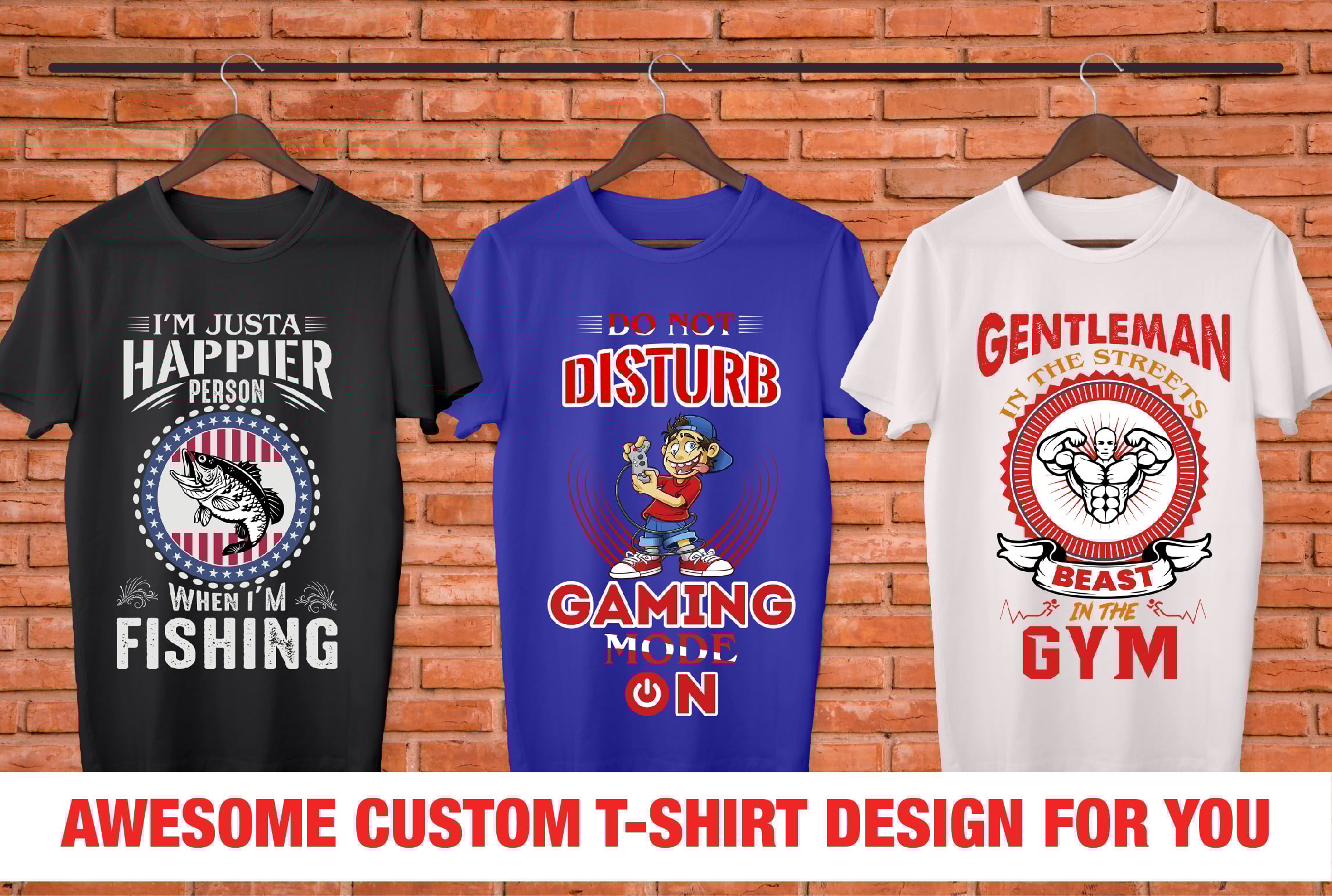 I will design custom t shirt design