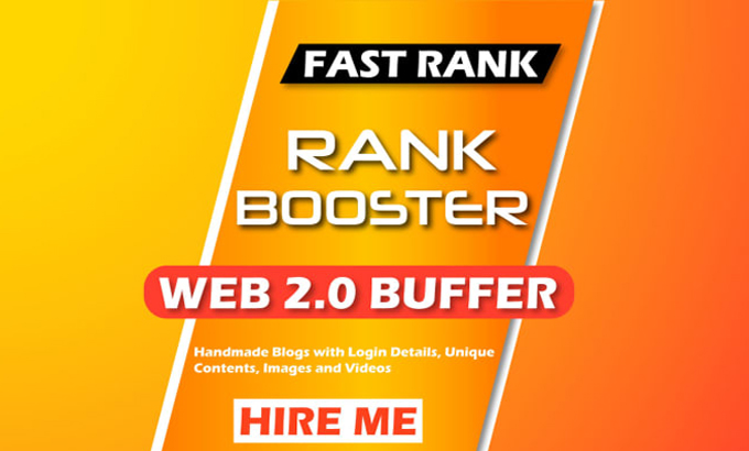 Build 30 web 2.0 Buffer Blogs and 20 bookmarking back...