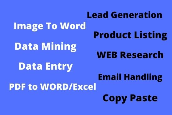 Virtual assistant for web research, Data entry, Web scraping & lead generation