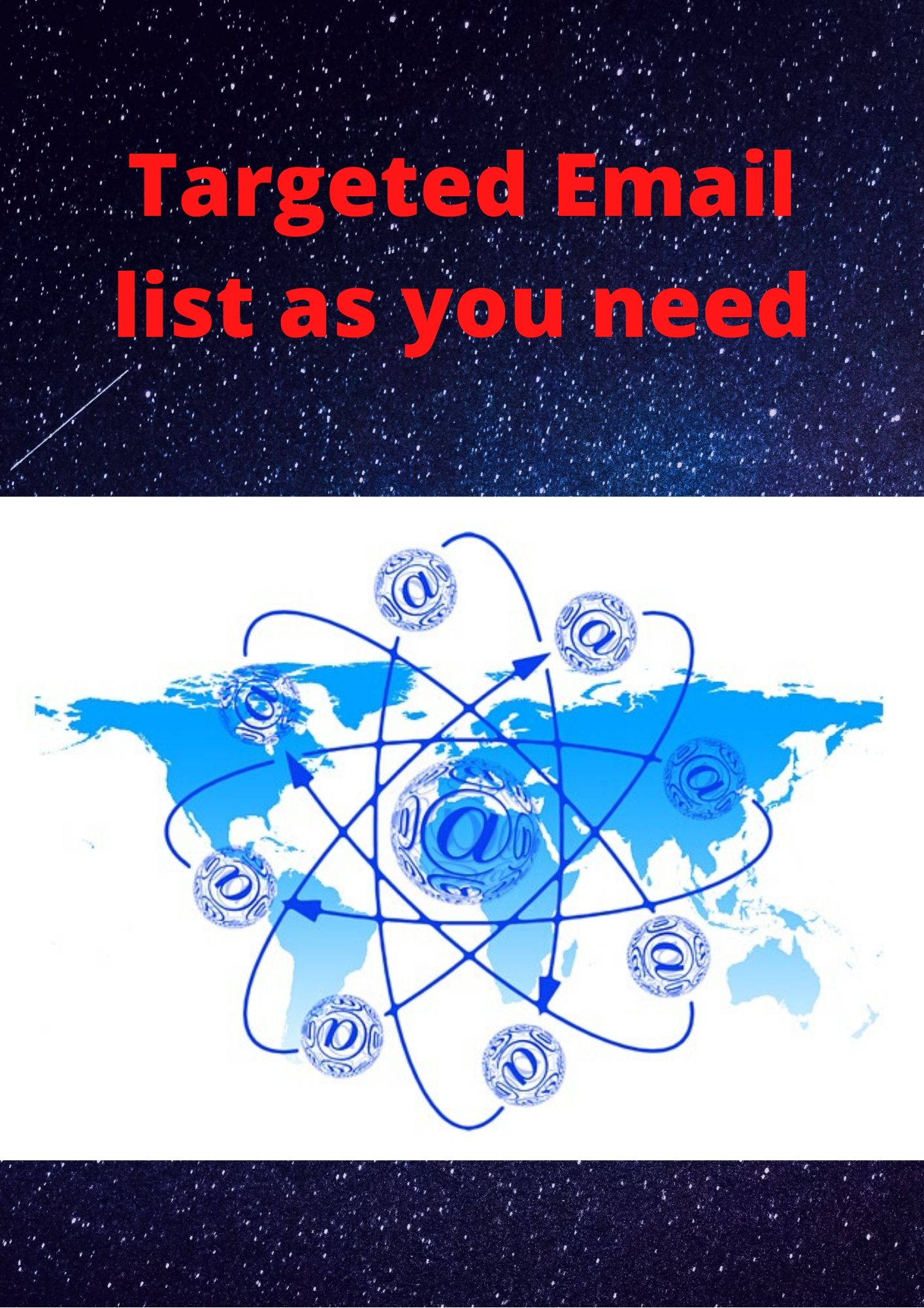Targeted email list as you will need from all over the world