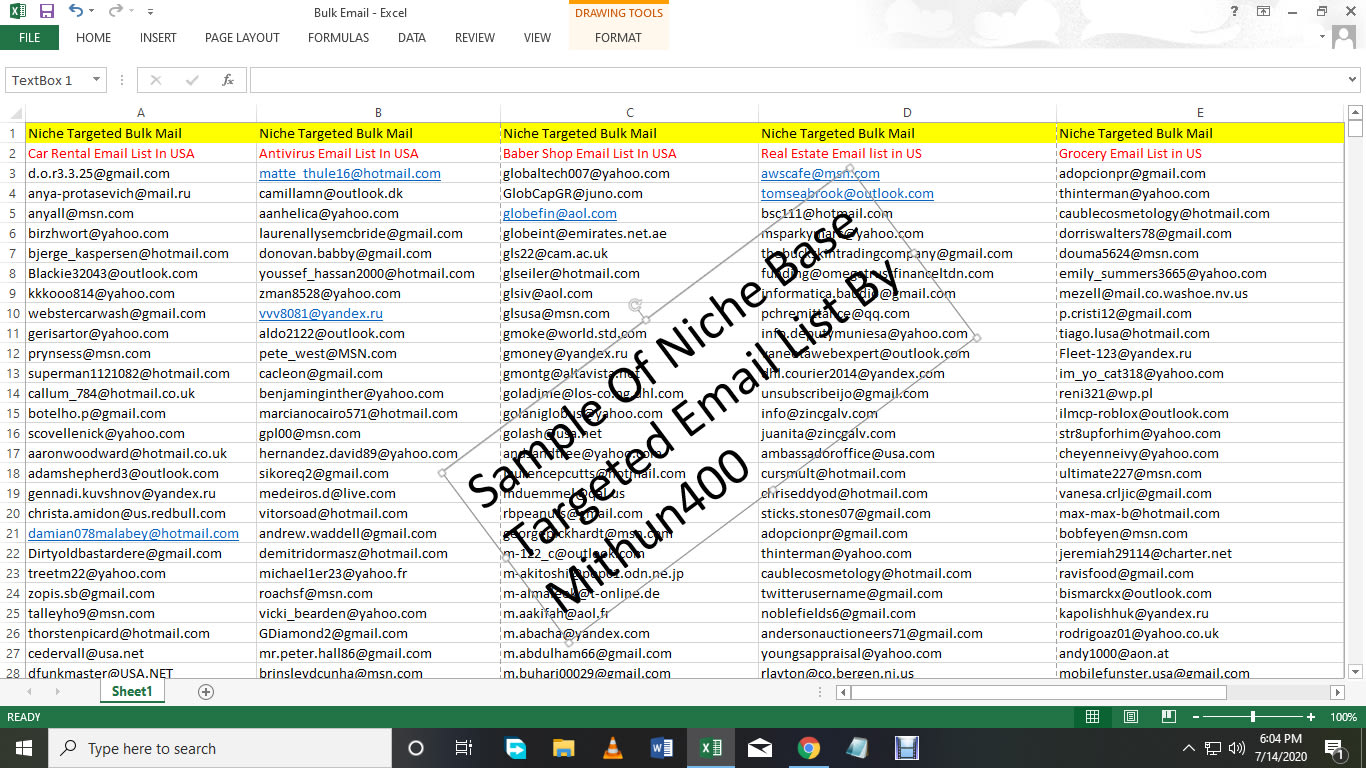 Collect niche targeted email list, bulk email collection, and lead generation