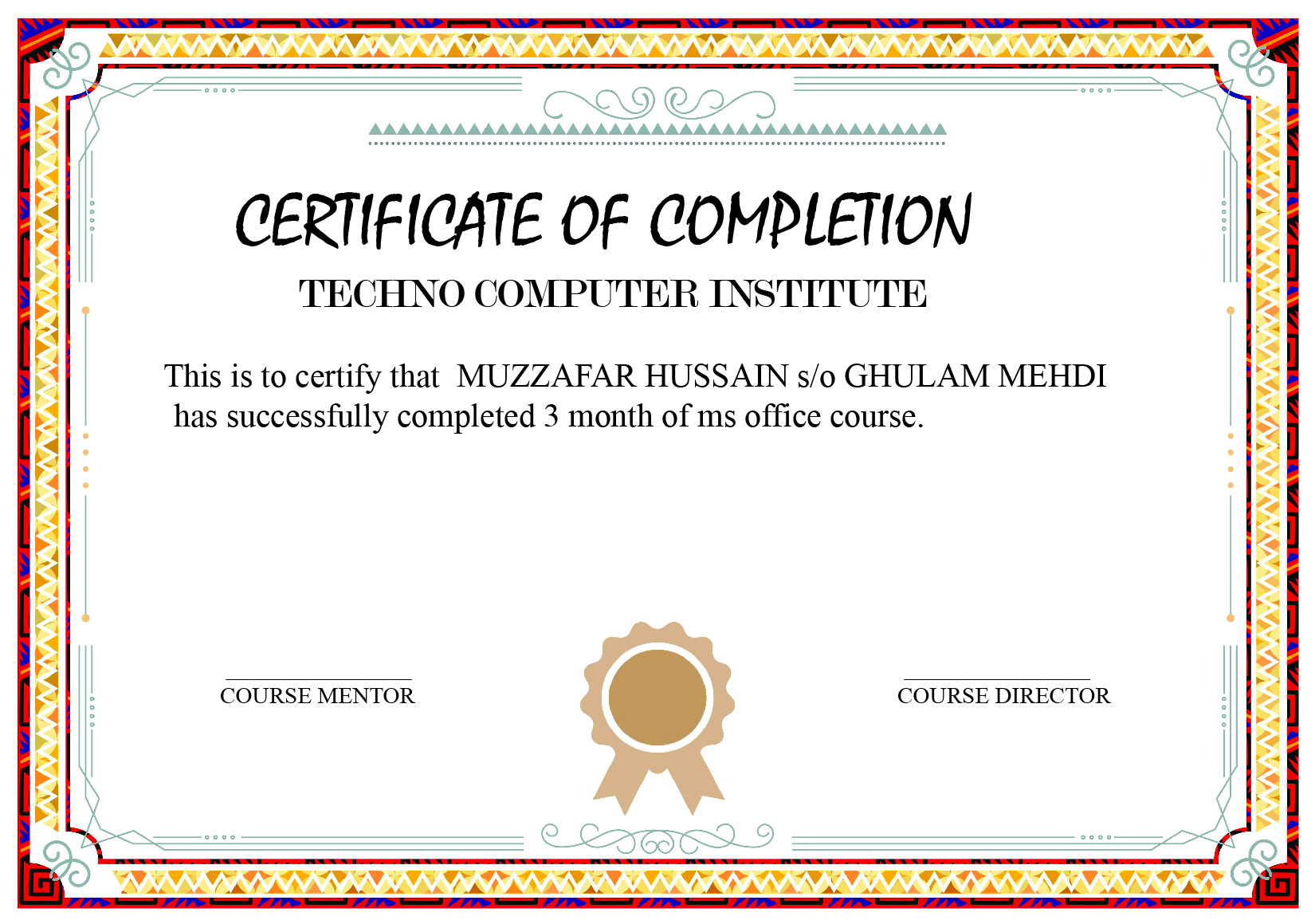 i can create a high resolution Academic or any type of Certificate for you in a professional way