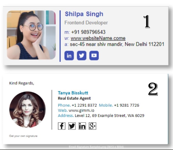 I will create HTML clickable professional email signature
