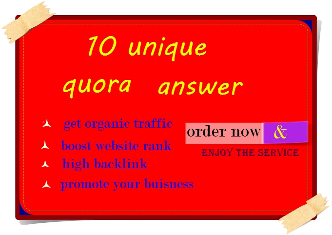 Boost your website by 10 Unique and HQ Quora answer get targeted traffic and high backlink