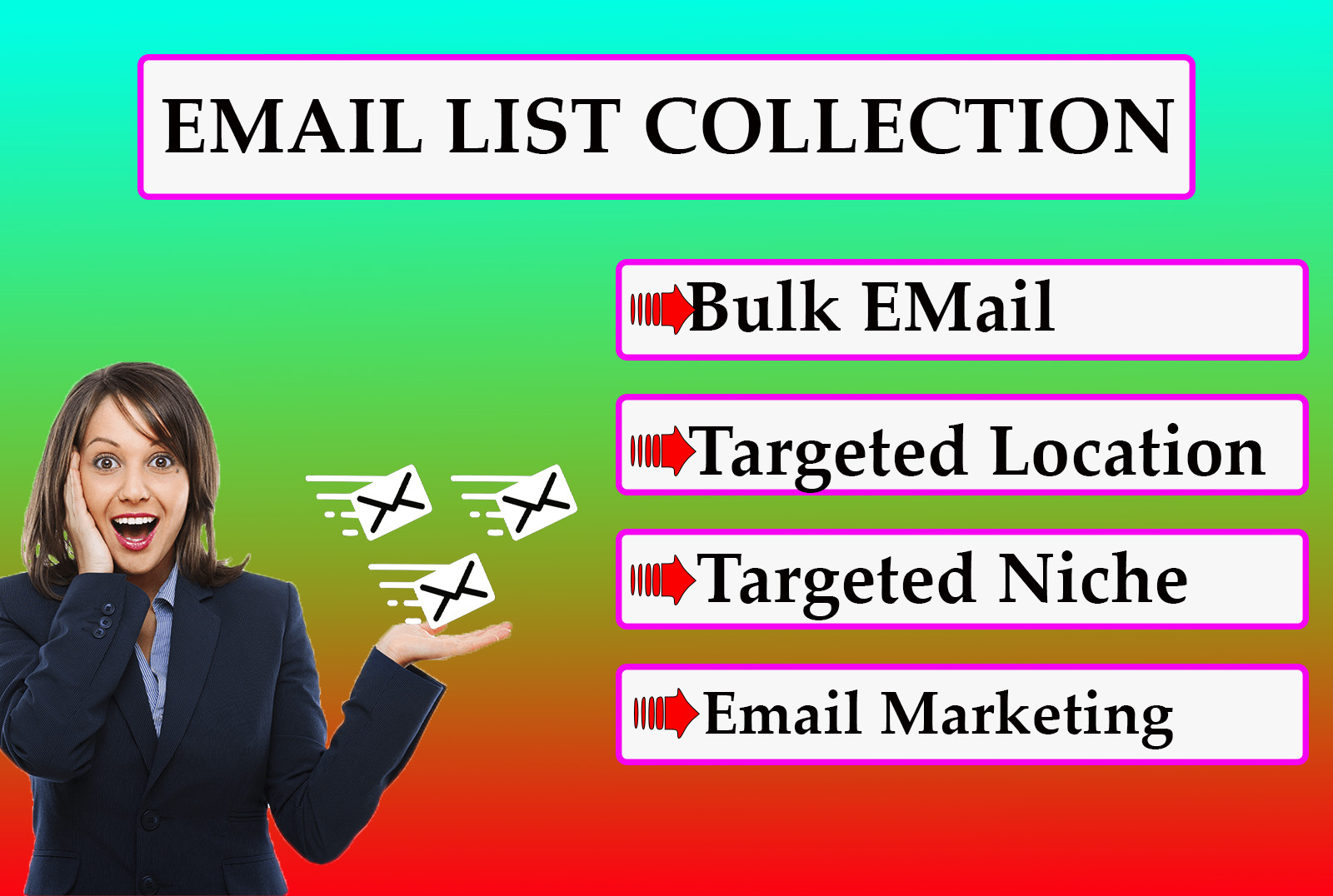 I will provide bulk email collection niche targeted email list