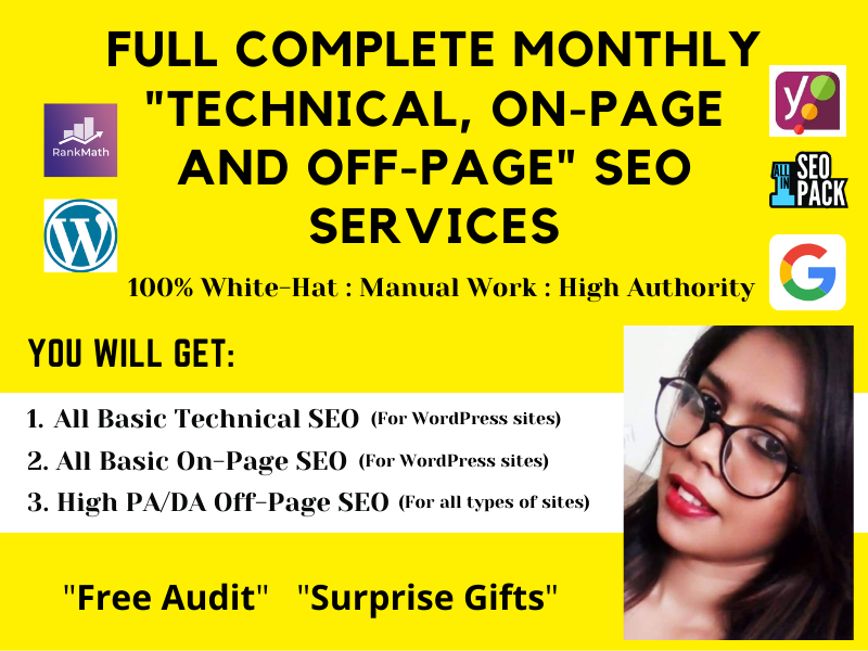 Monthly Complete Technical, On-Page and Off-Page SEO Services to Rank on Google