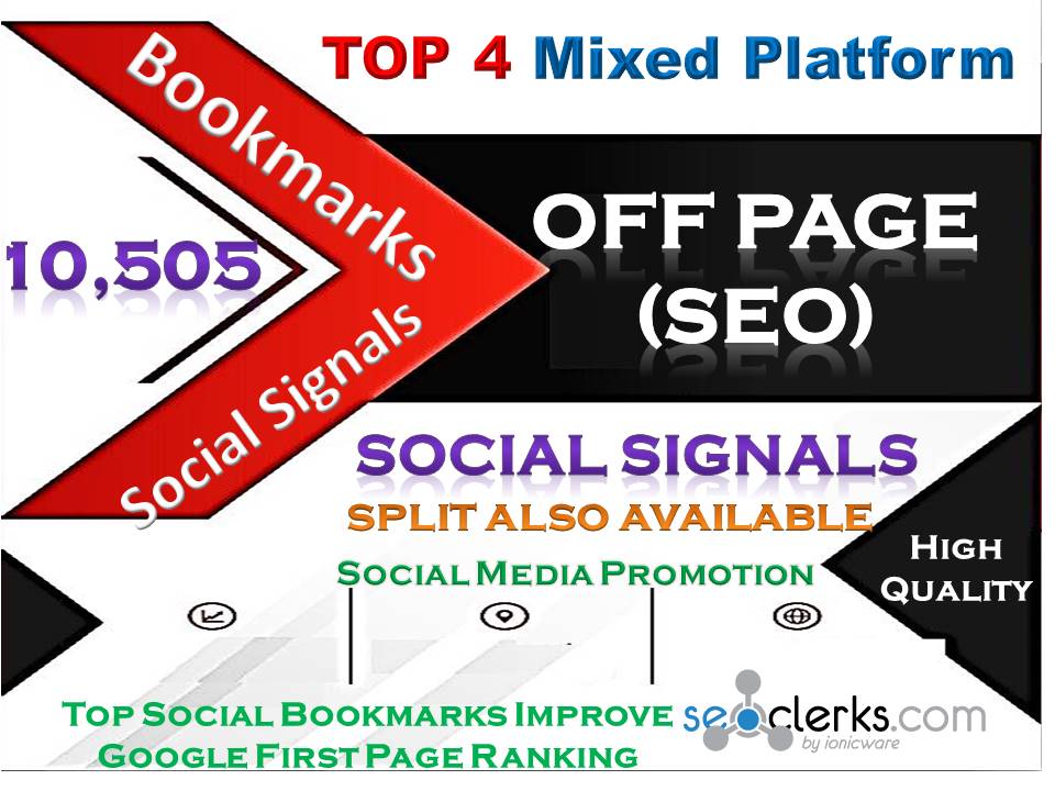 TOP 4 Powerful Mixed Site 10,505 Social Signals Pinterest|Tumblr|WebLike|Reddit|Bookmark Backlinks 