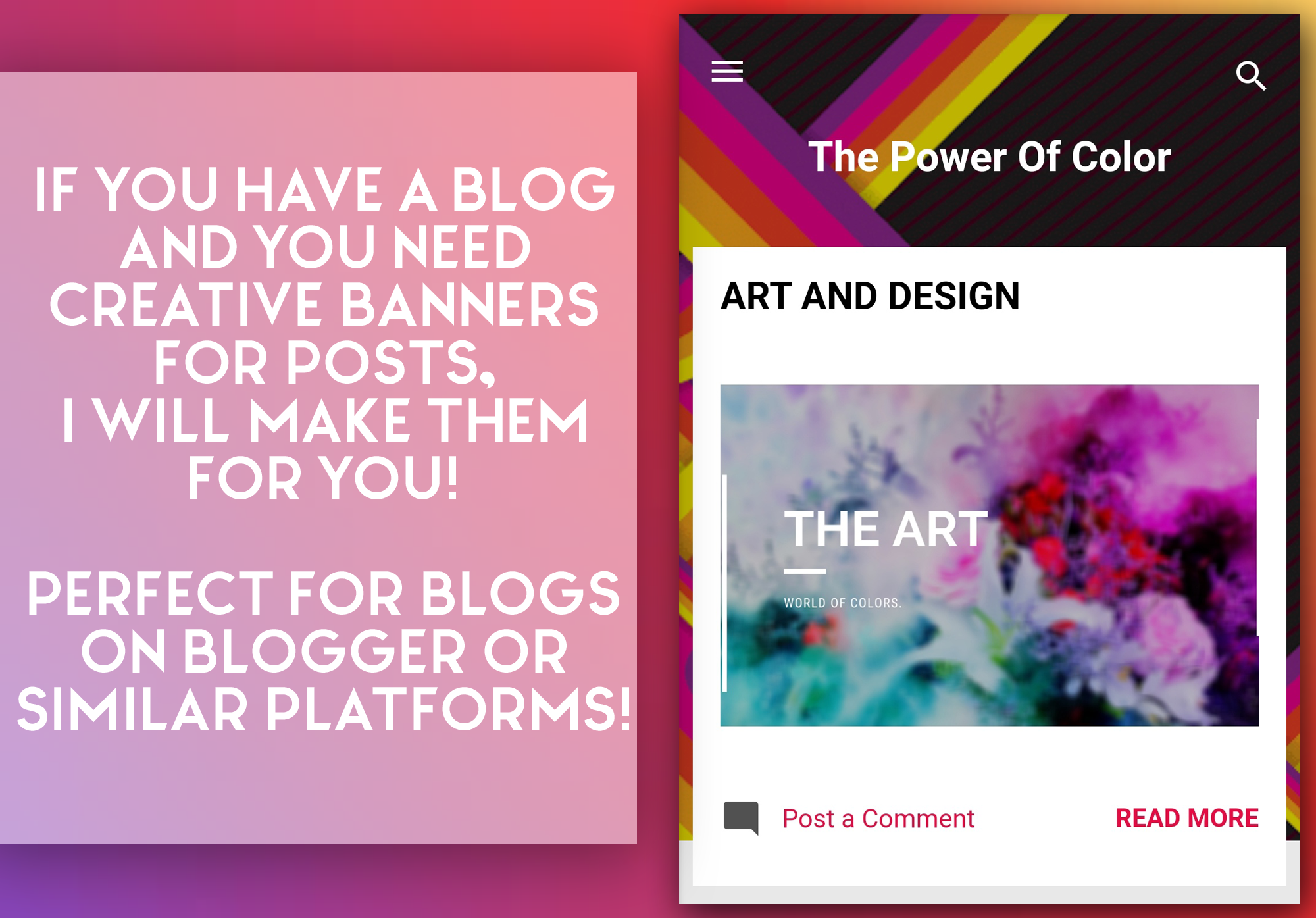 I will make great post banners/images for any blog! 